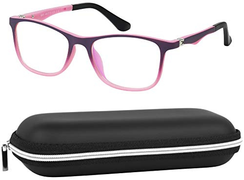 Yogo Vision Kids Blue Light Blocking Glasses Computer Eyeglasses Boys Girls Square Frames Anti Strain Reduce Glare (1 Pack)