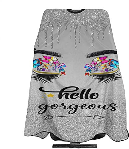 Carwayii Barber Cape Hello Butterflies Gorgeous Silvery Glitters Salon Hair Cut Apron Barbershop Kits For Women 55''X66''