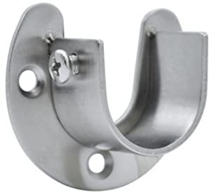 4 Stück Edelstahl RundeRohr Halterung Sockel, U-Form Stangen Flansch Set Schrankstangenträger Circle Kleiderschrank Stangenhalter Kleiderstange Stangenhalterung Spurstangenkopf Halterung(25mm)