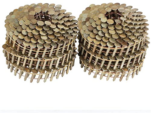 kimllier 3600 unidades de clavos de revestimiento de bobina de cabeza redonda completa, bobina de alambre de 15 grados de 3/4 pulgadas x 0.120 pulgadas, vástago de anillo galvanizado en caliente