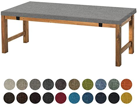 Aselbia Bankauflage Sitzkissen 120X35X5CM,Waschbare Rutschfestes Bankkissen Sitzauflage Bequeme Bankpolster für Bank, Fensterbank, Gartenmöbel, Terrasse, Drinnen,Dunkelgrau