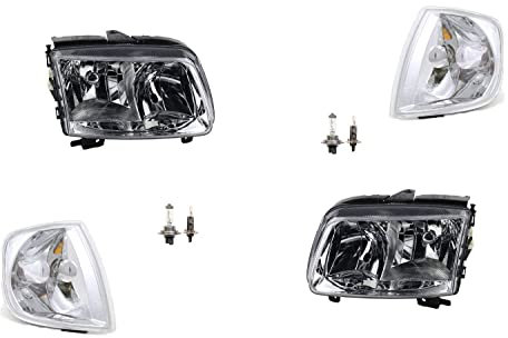 Johns, Faros delanteros aptos para VW Polo 6N a partir de 99 – 01 Juego + H7 H1 izquierda derecha + intermitente