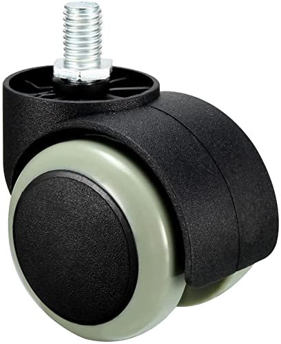 XYWHPGV Office Chair Casters Wheels 2 Inch PU Twin Wheel M10x14mm Threaded Stem Swivel Caster Gray(70fe0 e0633 0a82b 81267 cda0d 2996e