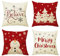TOHADRILL 4 Stück Weihnachtskissenbezug 45x45 cm, Kissenbezug Weihnachten, Christmas Pillow Covers, Kissenhülle Weihnachten, Weihnachtsdeko für Wohnzimmer Schlafzimmer