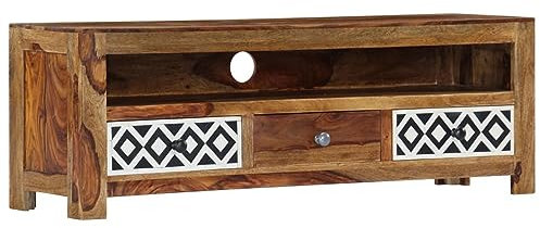 ShGaxin TV-skåp, TV-bord, TV-skåp, TV-bord, vardagsrumsmöbler, vardagsrum TV-möbler, sheesham massivt trä 120 x 30 x 40 cm