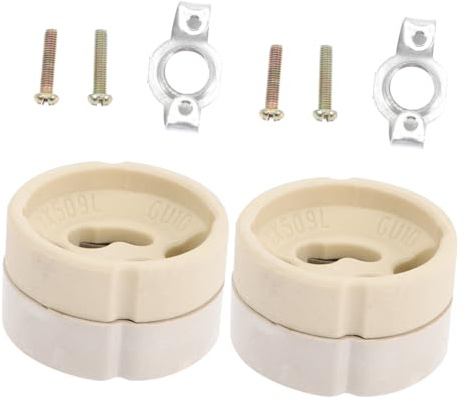 SOPOTUTU Douille D'ampoule en Céramique Gu10 Gz10 Support Blanc, 2 Pièces, Haute Performance pour Projet de Lumière DIY Cuisine