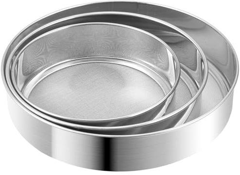 Stainless Steel Flour Sieve Round Flour Mesh Sifter Handheld Sifting Sieve