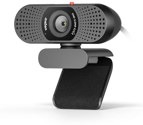 wegear 1080P Webcam for PC, Full HD Computer Camera with Dual Mics, USB-A