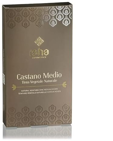 Colorazione Naturale Castano Medio, Tinta Vegetale, Copertura Capelli Bianchi