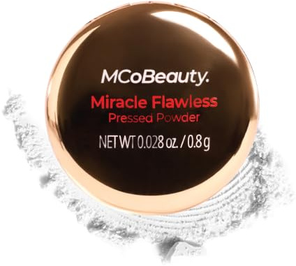 MCoBeauty Mini Miracle Flawless Pressed Powder - Translucent | Compact, Soft Focus Blurring, Finishing & Setting Makeup, Hydrating, Vegan & Cruelty Free