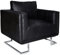vidaXL Luxury Ledersofa Sessel Schwarz mit Chromfüße