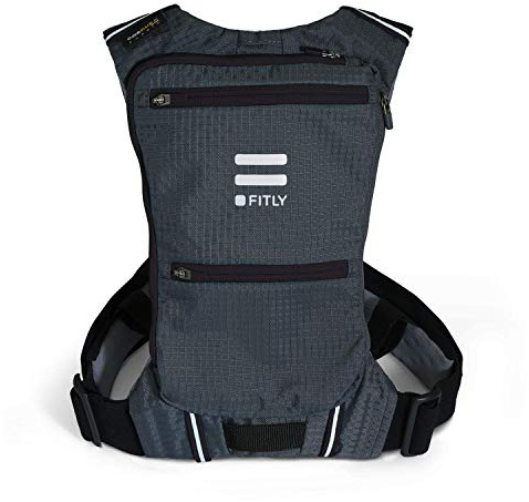 FITLY Minimalistischer Laufrucksack | Unisex Mit Handyhalterung, Brustgurt | Persönliche Dinge Beim Laufen Mitführen | Laufausrüstung für Männer/Frauen | Leicht Mit Wasser