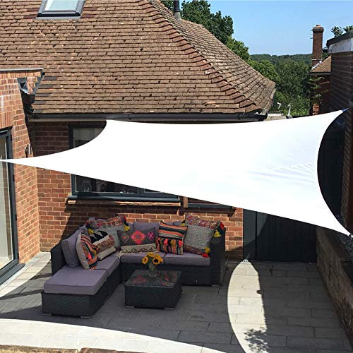 Clara Shade Sails - White Rectangle 4x5m Sun Shade Sail, Conservatory Sail Shades, Pergola Canopy, Garden Sail Canopy Waterproof, Patio Gazebo, Garden Tent, Outdoor Sun Sail Shade, Garden Awning