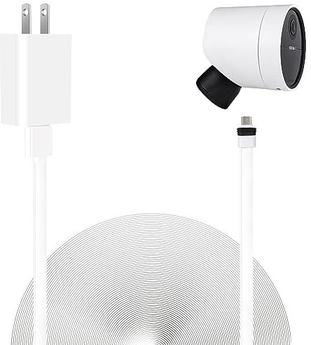 UYODM Power Cable Compatible with SimpliSafe Wireless Outdoor Security Camera,16.5Ft/5m Weatherproof USB Cable Power Your SimpliSafe Outdoor Camera continuously- White