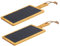 Westmark Lot de 2 Planches de Service rectangulaires en Bambou et Ardoise Naturelle avec poignée - Dimensions : 32 x 18 x 1 cm - Bambou/Ardoise, Tapas + Amis - Marron Clair/Anthracite