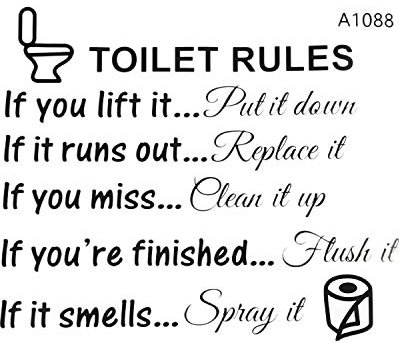 Hnmodter Rules - Adhesivo de pared extraíble para baño, decoración del hogar