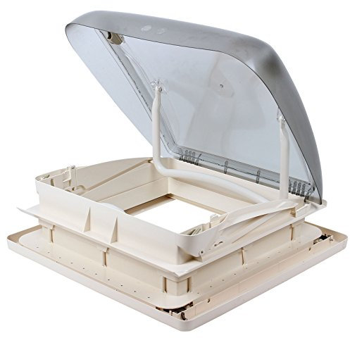 Dachhaube Mini Heki 40 x 40 Dachstärke 43-60 mm Zwangsbelüftung + Wamovo Dichtmittel für Wohnwagen, Wohnmobil