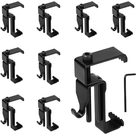 BOXOB 8pcs Brick Hooks, Adjustable Brick Hooks Heavy Duty Stainless Steel Brick Hanger Clamp Brick Wall Clips for Outdoor Hanging Pictures, No Drill, Nail Holes, Screws