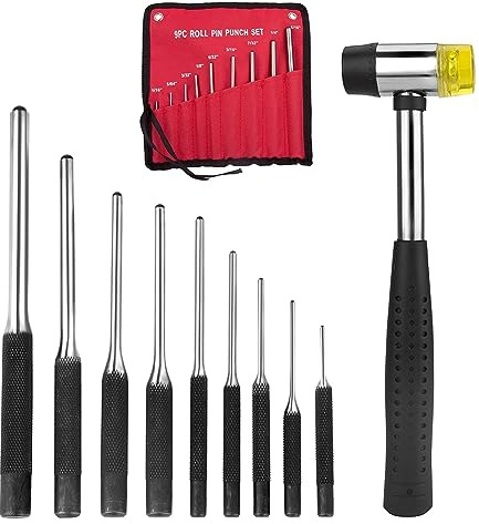 Wernfale 9 Pièces en Acier à Tête Ronde Broches Ensemble de Poinçons Ajusteur Poinçon Chasse Dissolvant Broches Outils de Poinçon Accessoires Enlever Réparation Ciseau Outil Facile à Utiliser