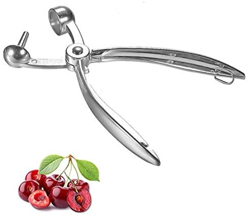 2PCS Cherry Pitter,Aluminum Alloy Cherries Corer Pitter Tool with Handle,Olive Pitter Tool Cherry Pitter Tool Remover Fruit Pit Core Remover for Cherries,Olives,Grapes,Dates,Red Dates,19cm/7.5in