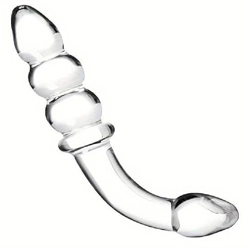 Double Ended Glass Dildo, Anal Beads – Perfect for G-Spot, Vaginal & Anal Play – Body-Safe, Lube Compatible, Waterproof Glass Dildo Toy – Hypoallergenic & Eco-Friendly – Ideal for Temperature Play