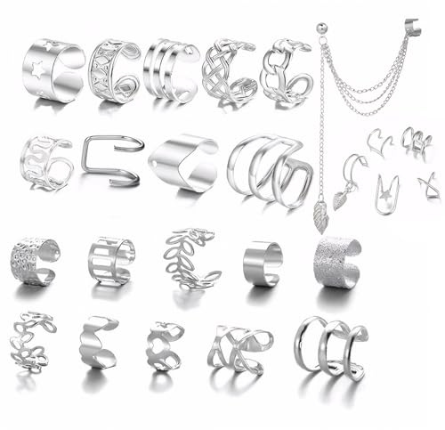25 PCS Ear Cuff No Piercing,Adjustable Ear Cuff,Ear Cuffs No Piercing,Cuff Earrings for Women,Fashion Accessories,for Daily Casual Wear for People Without Piercings,for Various Ear Sizes