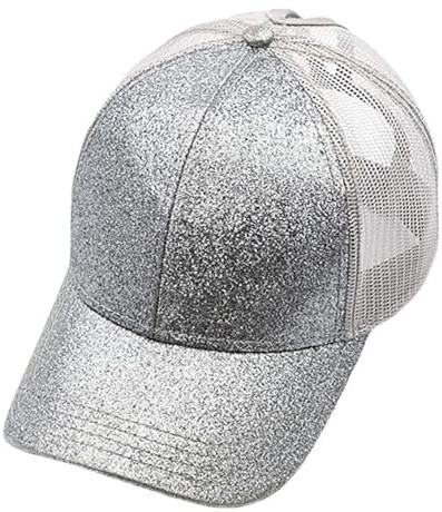 BrightGlow Casquette Unisexe en Maille pour Enfants - Chapeau de Baseball à Paillettes avec Queue de Cheval - Réglable pour Garçon et Fille - Sport d'Été