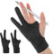 2 guantes de dibujo digital de dos dedos con rechazo de palma para mano derecha e izquierda, guante gráfico para tablet dibujo, bocetos, tinta y colorear (L)