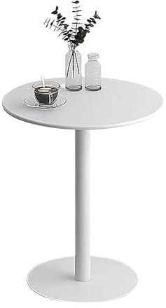 Tavolo rotondo bianco da bar, 48 x 48 x 72 cm, per soggiorno, divano, tavolo da spuntino, cucina, bancone da pranzo, piccolo tavolino da caffè