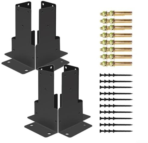 Support d'ancrage de colonne, base de clôture, support d'ancrage de colonne réglable en acier inoxydable, pour tonnelles, clôtures, boîtes aux lettres, balustrades de porche et supports de terrasse