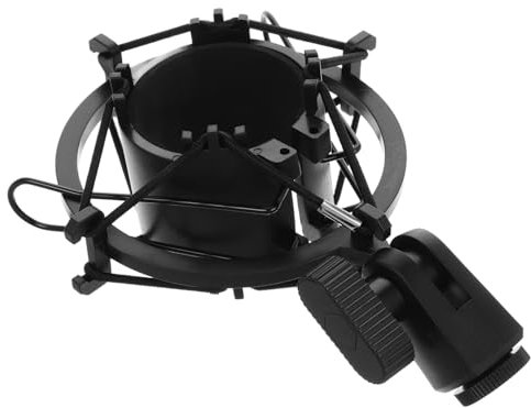 Toddmomy Shock Mount Microphone Holder Bracket Metal Black Frame 43-47mm Condenser Mic Shock Absorber Clip for Studio Recording and Live Streaming
