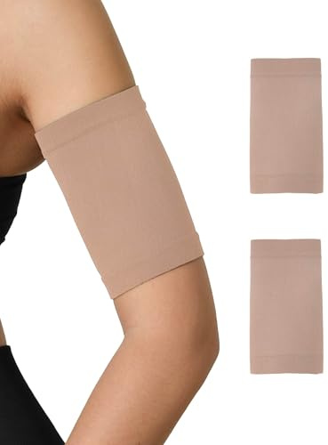 NOLOGO KATIACALZE Copri PICC Braccio Donna e Uomo 2pz – Fascia Protezione in Microfibra Traspirante e Antibatterica, Fascia per Glucometro, Manicotti Braccia Protettivi, Made in Italy, Naturale, 2