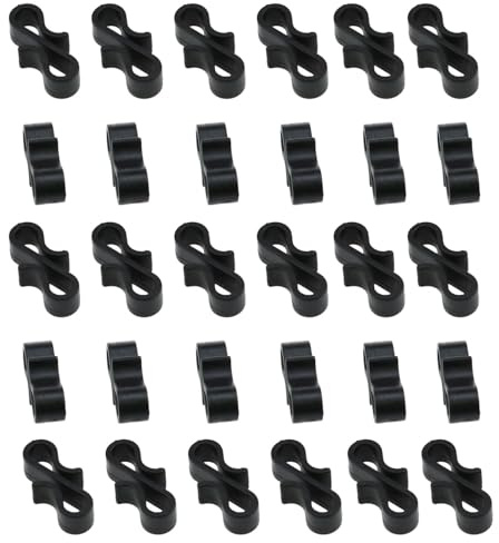 zutisay Mini S Plastic Hook Outdoor Light Hook Black 1.1×0.53inch for Label Fixing Rope Light String Yard Decoration Plants, etc. 30PCS