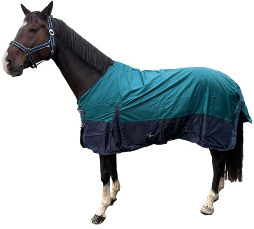 Brama-West - Coperta antipioggia per cavalli Zara – Turnout 1200D – Coperta in vimini per esterni, impermeabile, antivento (blu/blu navy, 115)