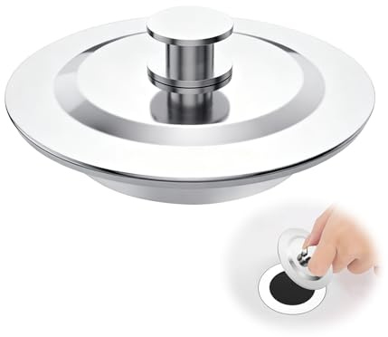 Tapón universal para bañera, protección contra la corrosión, duradero, accesorios de desagüe para fregadero, cocina, para 42 – 44 mm, tapón de desagüe de acero inoxidable para bañera/fregadero/cocina