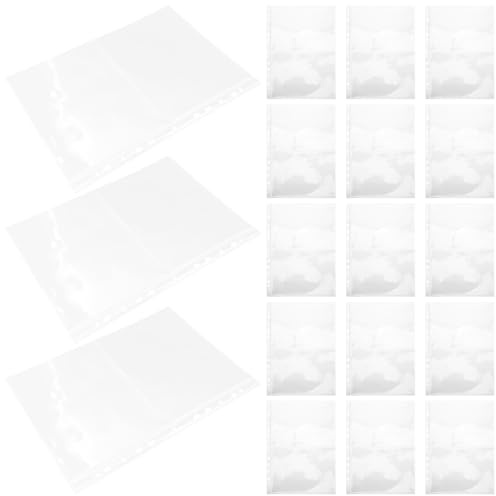 TOPPERFUN Álbum de Sellos A4 Fundas Transparentes Cara, Hojas para Coleccionistas de Sellos, 40 Páginas (4 Paquetes de 10 Hojas), Almacenamiento Seguro y Compatible Carpetas de Anillas