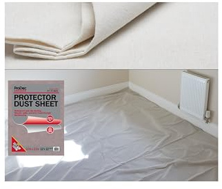 ProDec Advance 12ft x 12ft Protettore resistente all'acqua Foglio di cotone antipolvere per la pittura, la decorazione, la copertura di pavimenti e mobili, assorbe le fuoriuscite, non penetra