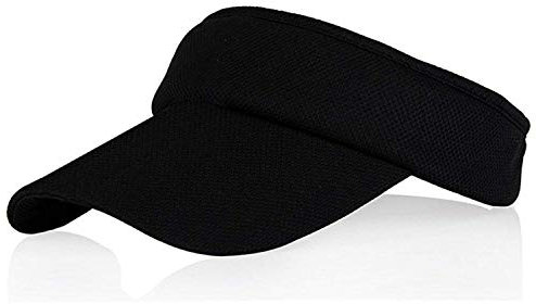 Veatree Schwarz Sonnenblenden für Frauen und Mädchen, Lange Brim Dickere Schweißband Einstellbare Velcro-Hut für Golf Radfahren Angeln Tennis Jogging und andere Sportarten