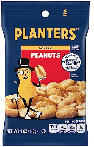 Planters Salted Peanuts, 4 Ounce (Pack of 12)