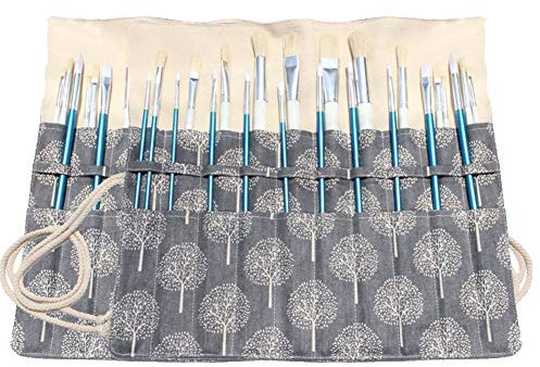 Estuche enrollable para pinceles de pintura de artista de estilo clásico, bolsa de almacenamiento de pinceles de pintura, bolsa de lona para acrílico, acuarela, óleo