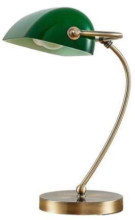 Lindby Tischlampe 'Selea' (Retro, Vintage, Antik) in Grün aus Glas u.a. für Wohnzimmer & Esszimmer (1 flammig, E27) - Tischleuchte, Schreibtischlampe, Nachttischlampe, Wohnzimmerlampe