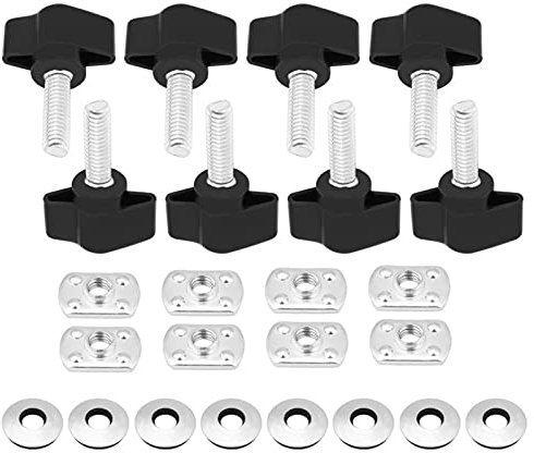 Akozon 8 Pièces Clips De Fixation Ciel De Toit Voiture Fixations Universelles Pour Toit Rigide Universelles Vis à Oreilles Pour Toit Rigide écrous Boulons Remplacement Pour YJ TJ JK
