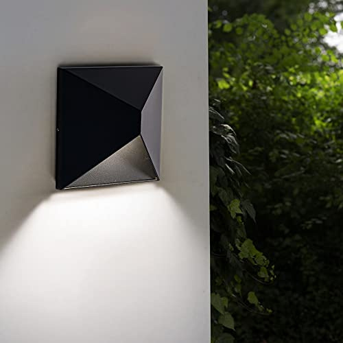 Double century LED Outdoor Wall Light, Aluminum Outdoor Wall Sconce, 3000K/4000K/5000K Waterproof 8W Porch Lights, Aluminum Patio Wall Mount Lights Fixture for House Doorway Garage