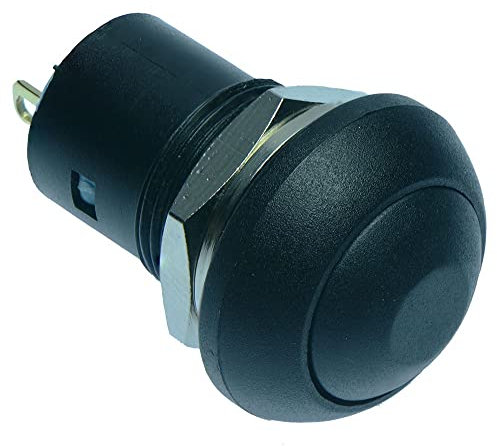 Black Waterproof On-Off Latching 12mm Push Button Switch SPST IP67
