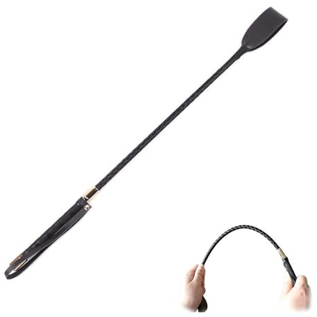 LOCKISH Riding Crop,2Pcs Horse Whip,Leather Riding Whips,With Anti-Slip Grip Gel Handle
