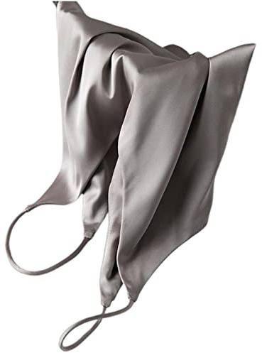 HIHELO Camisole Sexig Rem Crop Top Kvinnor Halter V-hals Basic Vit Svart Cami Ärmlös Satin Silke Tub Toppar Dam Sommar Camisole-Silver Grå, XXL