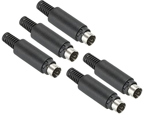 PATIKIL S-Vidéo DIN Mini Mâle Prise 8 Broche Signal Transmission pour TV, Lecteur DVD Paquet de 5