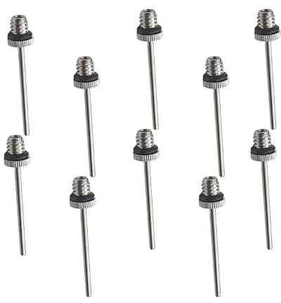Lmyzcbzl Ball Pumpe Nadel, 10 Pcs Ballpumpe Nadeln, Luftpumpennadel, Doppelloch Aufblasbare Nadel, Ballpumpen-Aufblasnadeln, für Basketball, Volleyball, Rugby, Fußball, Sportbällen