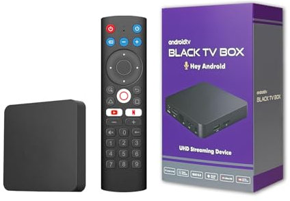 tv M5 Smart TV box 2025, Android 10.0 Internet 2G/16G, WiFi6 Strong BT Voice Isolation Remote Control