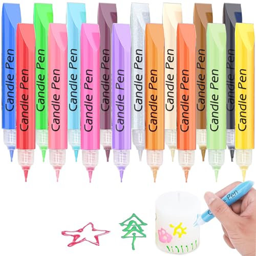 Candle Painting Kit, 16 Colour Candle Pens for Wax Melts, Create Your Colourful Candles, Wax Pens for Candles Decorating & Designing